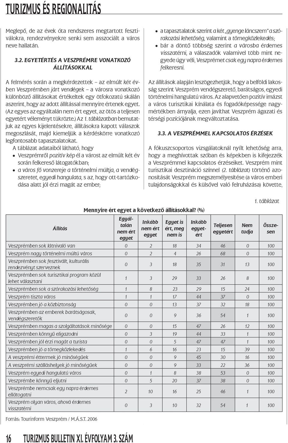 skálán aszerint, hogy az adott állítással mennyire értenek egyet. (Az egyes az egyáltalán nem ért egyet, az ötös a teljesen egyetért véleményt tükrözte.) Az 1.