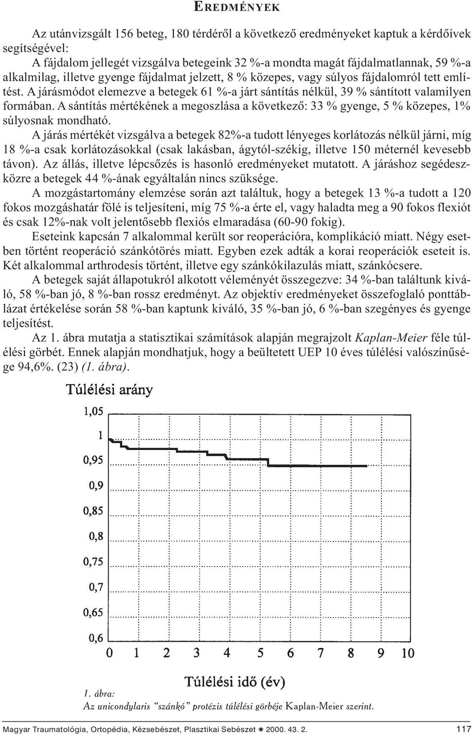 A sántítás mértékének a megoszlása a következõ: 33 % gyenge, 5 % közepes, 1% súlyosnak mondható.