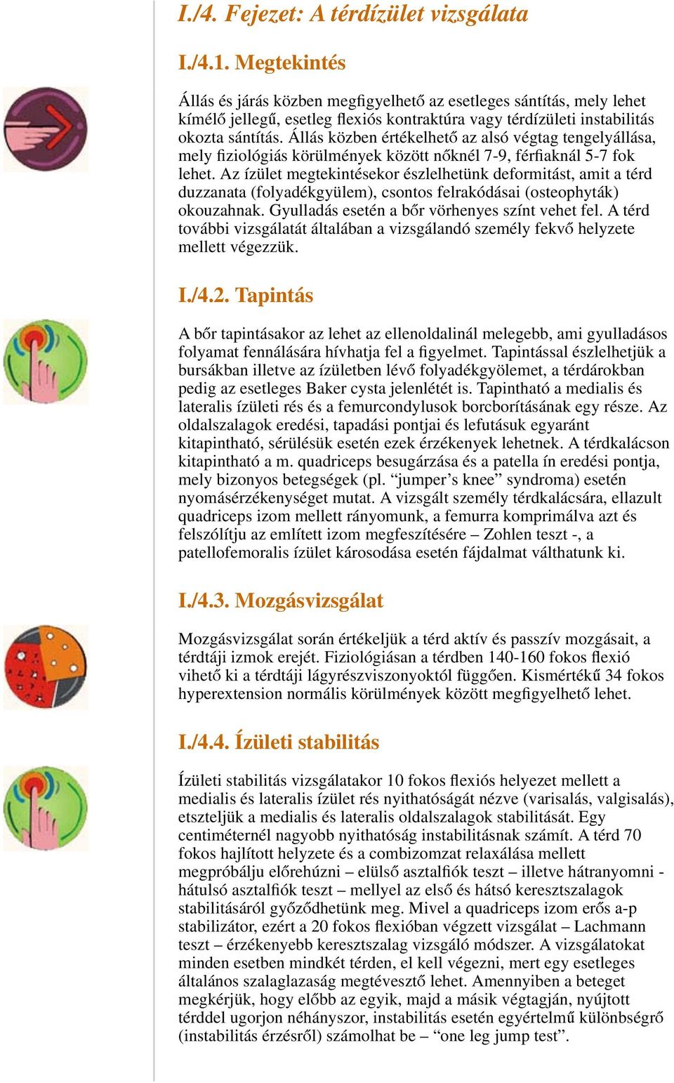 Állás közben értékelhető az alsó végtag tengelyállása, mely fiziológiás körülmények között nőknél 7-9, férfiaknál 5-7 fok lehet.