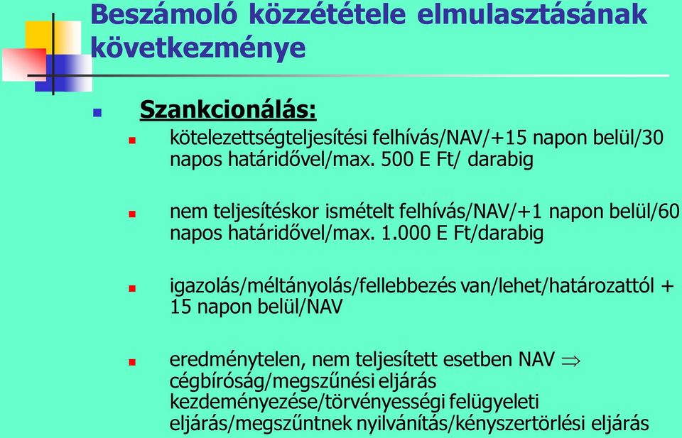 000 E Ft/darabig igazolás/méltányolás/fellebbezés van/lehet/határozattól + 15 napon belül/nav eredménytelen, nem teljesített