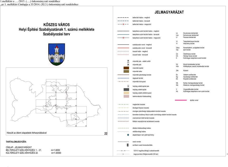 vonl - meglévő V Vi Településözpon erüle Inézmény erüle várfl szályozási vonl - erveze övezei hár - meglévő övezei hár - erveze műemlé jele - véde várfl műemlé jele műemléi épüle műemlé ele Gsz Gip