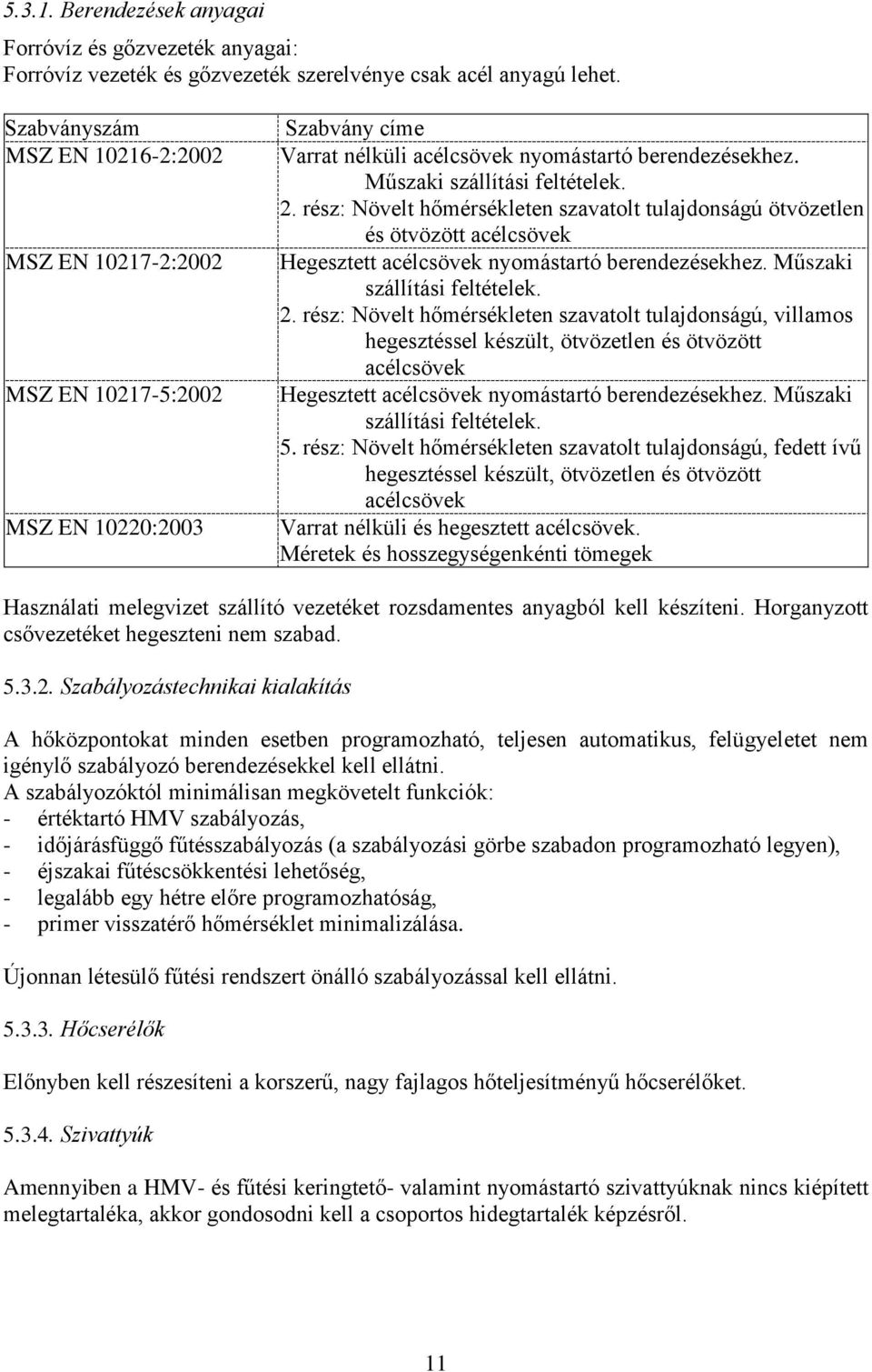 rész: Növelt hőmérsékleten szavatolt tulajdonságú ötvözetlen és ötvözött acélcsövek Hegesztett acélcsövek nyomástartó berendezésekhez. Műszaki szállítási feltételek. 2.