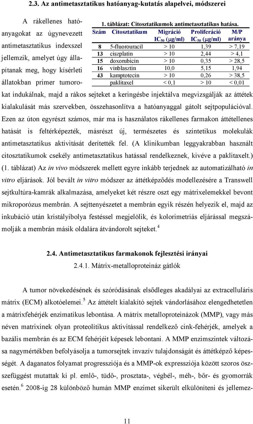 Ezen az úton egyrészt számos, már ma is használatos rákellenes farmakon áttétellenes hatását is feltérképezték, másrészt új, természetes és szintetikus molekulák antimetasztatikus aktivitását