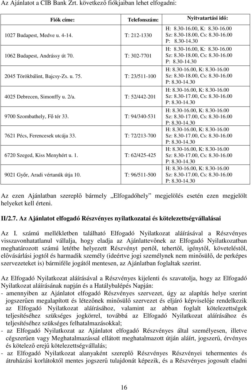 T: 72/213-700 6720 Szeged, Kiss Menyhért u. 1. T: 62/425-425 9021 Gyr, Aradi vértanúk útja 10. T: 96/511-500 H: 8.30-16.00, K: 8.30-16.00 Sz: 8.30-18.00, Cs: 8.30-16.00 P: 8.30-14.30 H: 8.30-16.00, K: 8.30-16.00 Sz: 8.30-18.00, Cs: 8.30-16.00 P: 8.30-14.30 H: 8.30-16.00, K: 8.30-16.00 Sz: 8.30-18.00, Cs: 8.30-16.00 P: 8.30-14.30 H: 8.30-16.00, K: 8.30-16.00 Sz: 8.30-17.