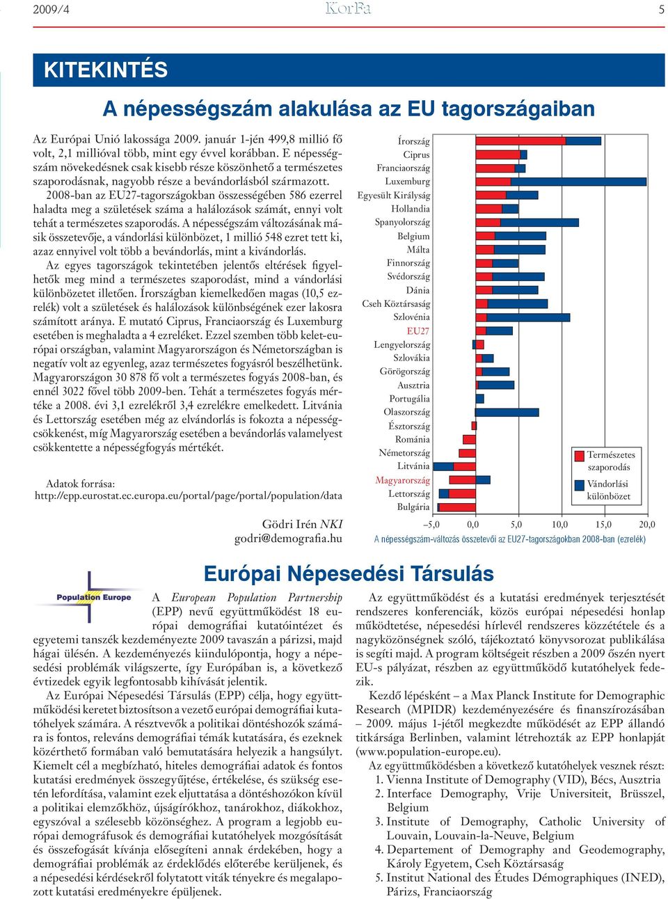 2008-ban az EU27-tagországokban összességében 586 ezerrel haladta meg a születések száma a halálozások számát, ennyi volt tehát a természetes szaporodás.