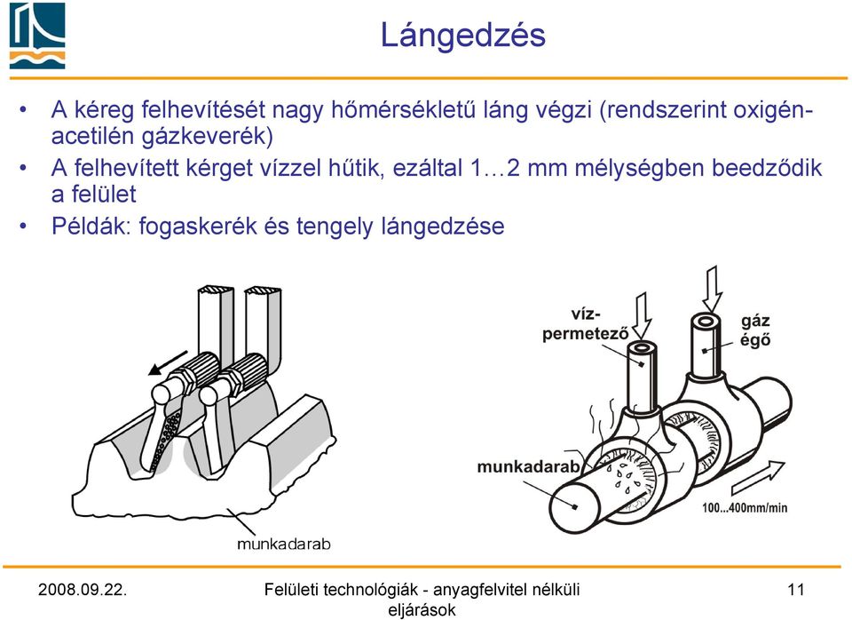 felhevített kérget vízzel hűtik, ezáltal 1 2 mm