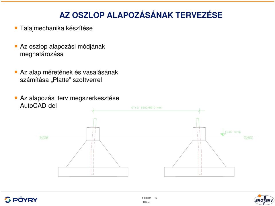 Az alap méretének és vasalásának számítása Platte