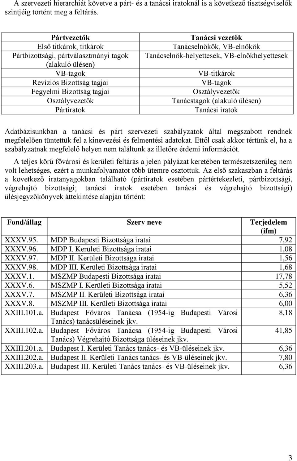 VB-elnökök Tanácselnök-helyettesek, VB-elnökhelyettesek VB-titkárok VB-tagok Osztályvezetők Tanácstagok (alakuló ülésen) Tanácsi iratok Adatbázisunkban a tanácsi és párt szervezeti szabályzatok által