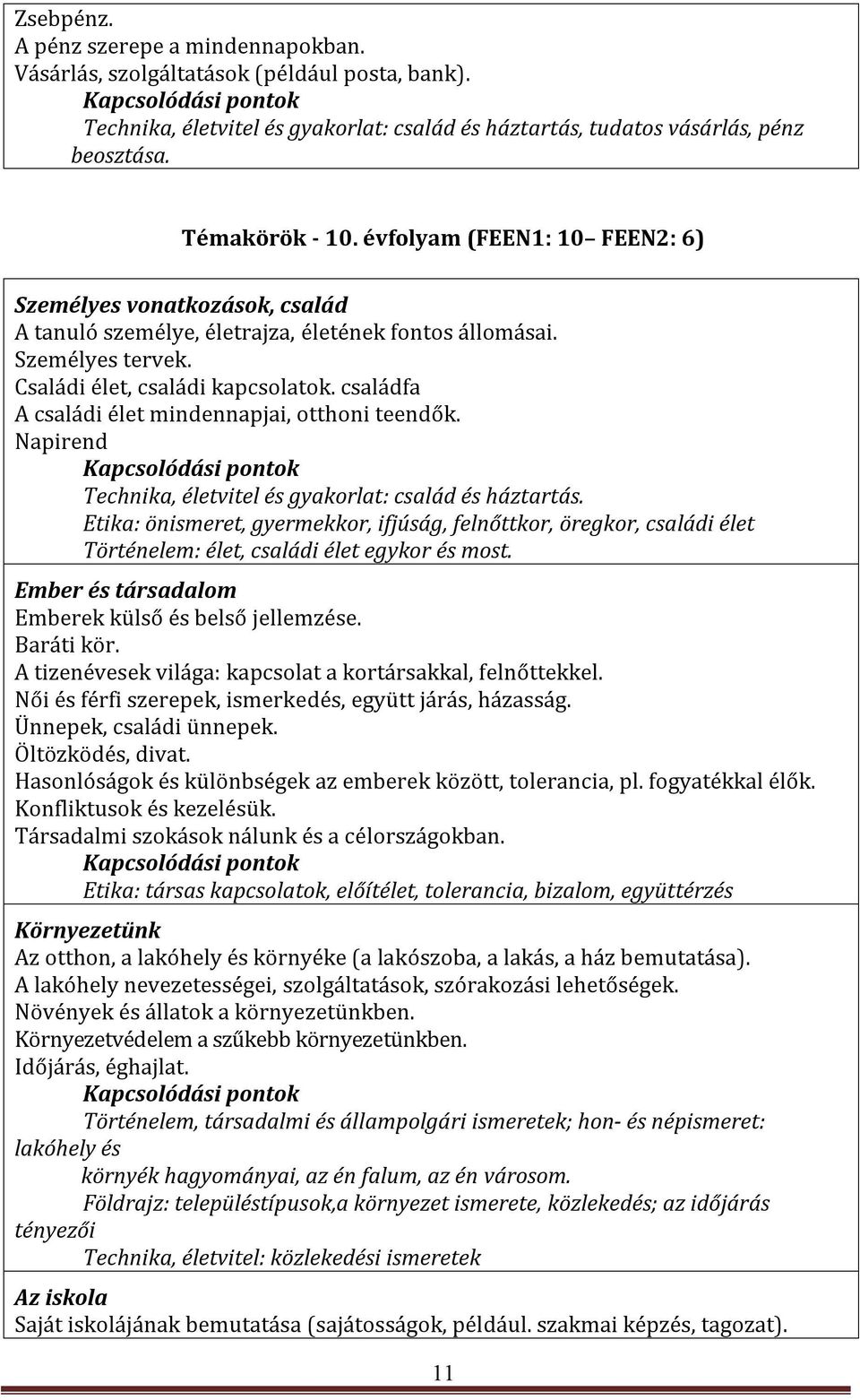 családfa A családi élet mindennapjai, otthoni teendők. Napirend Technika, életvitel és gyakorlat: család és háztartás.