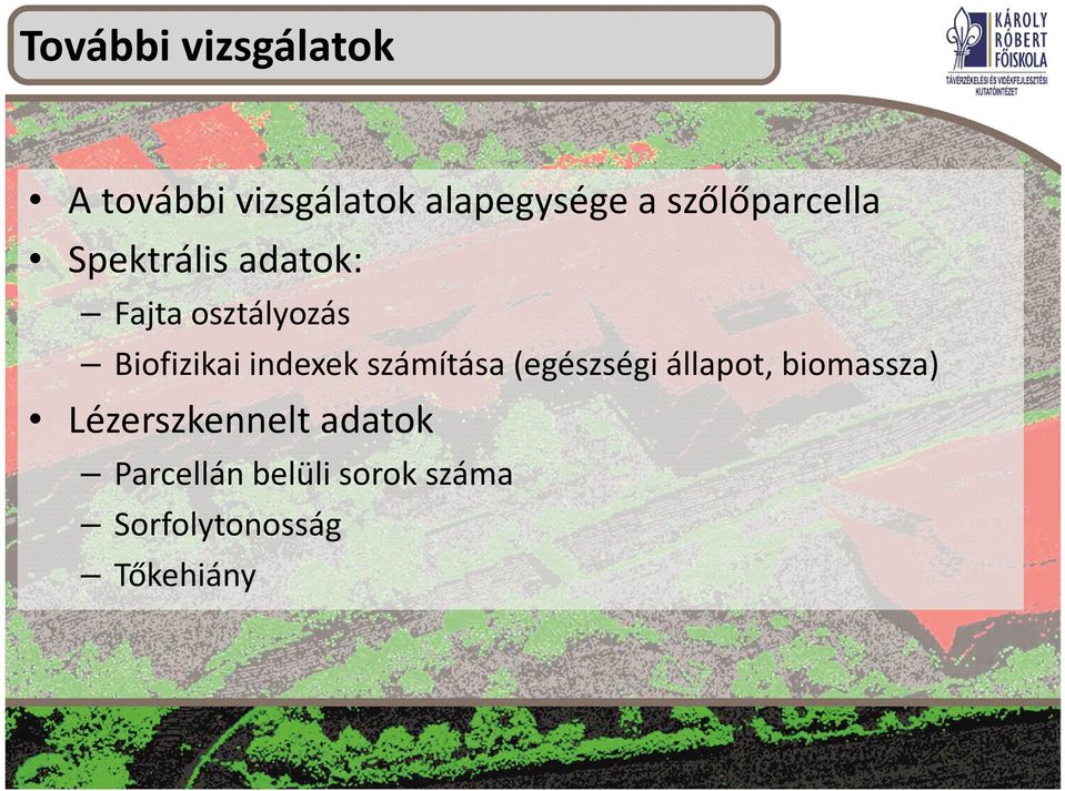 Biofizikai indexek számítása (egészségi állapot, biomassza)