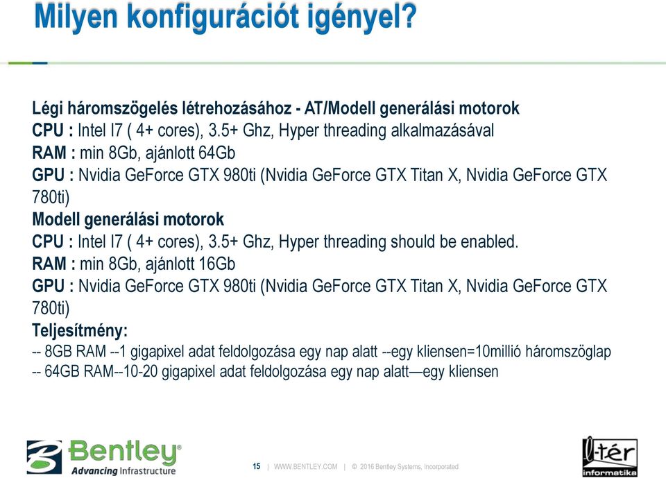 CPU : Intel I7 ( 4+ cores), 3.5+ Ghz, Hyper threading should be enabled.