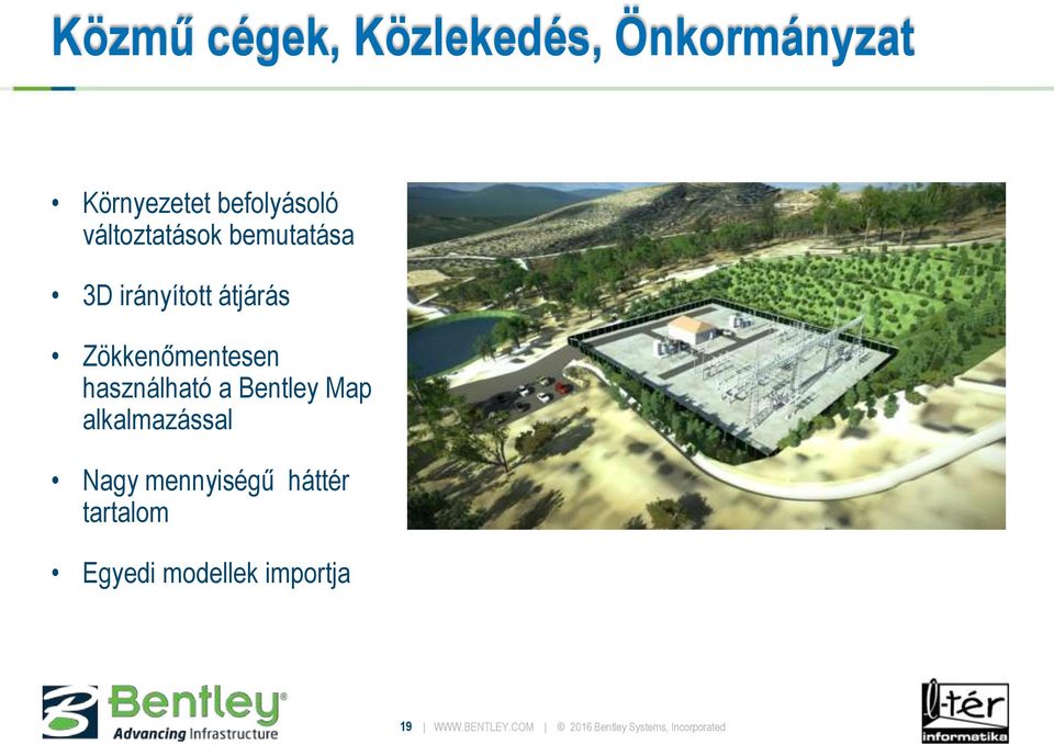 használható a Bentley Map alkalmazással Nagy mennyiségű háttér