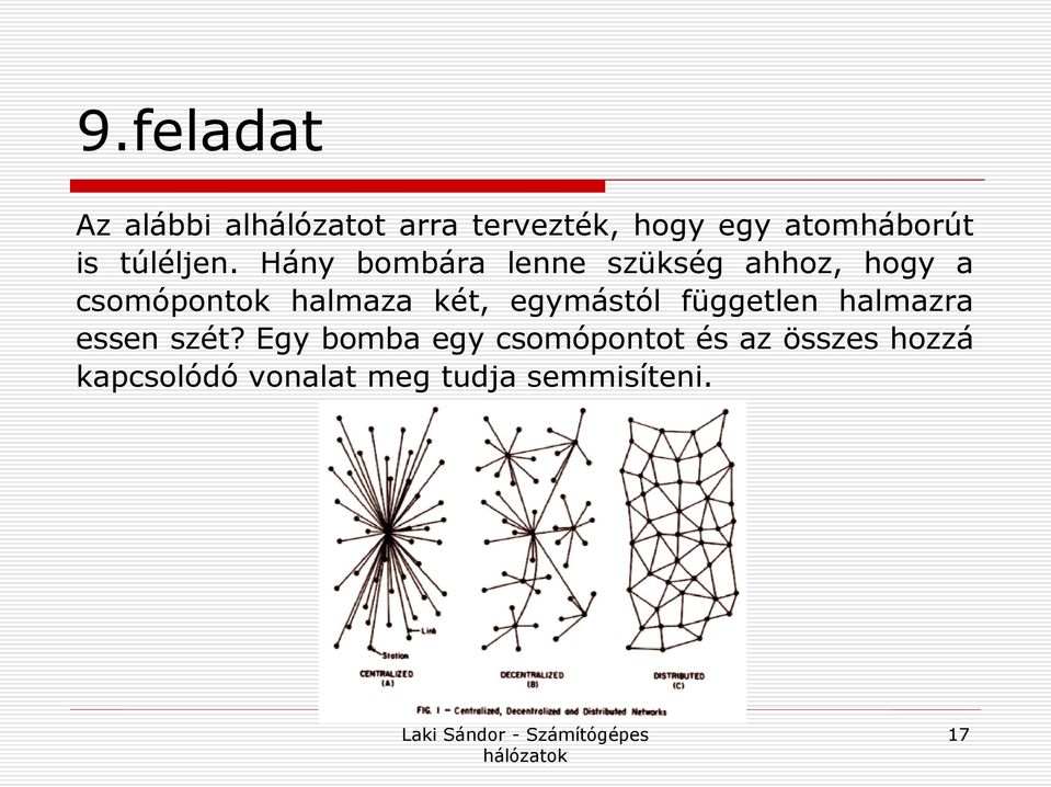 Hány bombára lenne szükség ahhoz, hogy a csomópontok halmaza két,