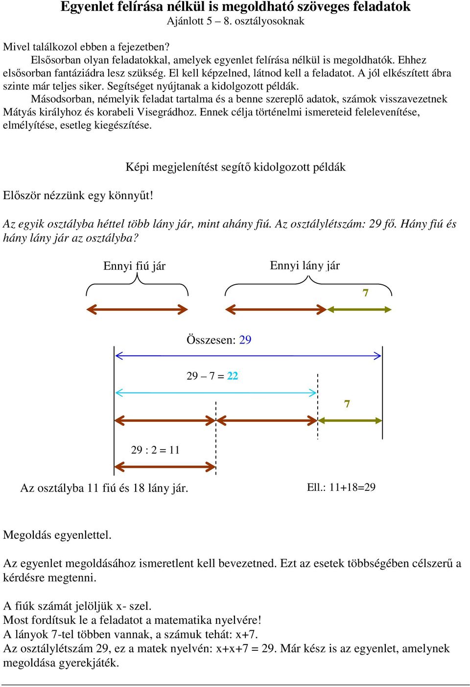 A jól elkészített ábra szinte már teljes siker. Segítséget nyújtanak a kidolgozott példák.