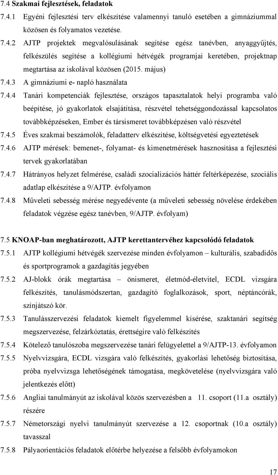 3 A gimnáziumi e- napló használata 7.4.