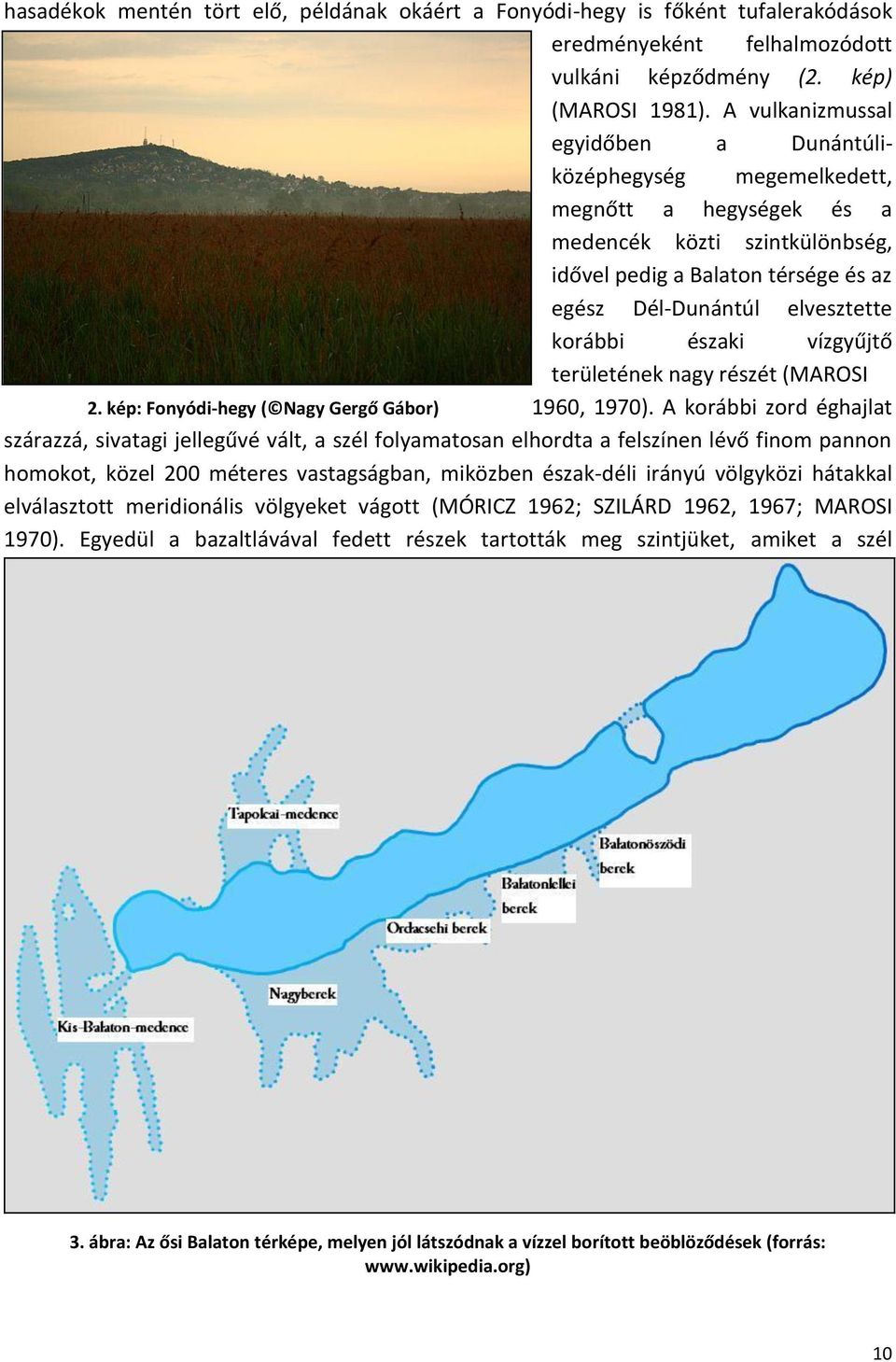 északi vízgyűjtő területének nagy részét (MAROSI 2. kép: Fonyódi-hegy ( Nagy Gergő Gábor) 1960, 1970).
