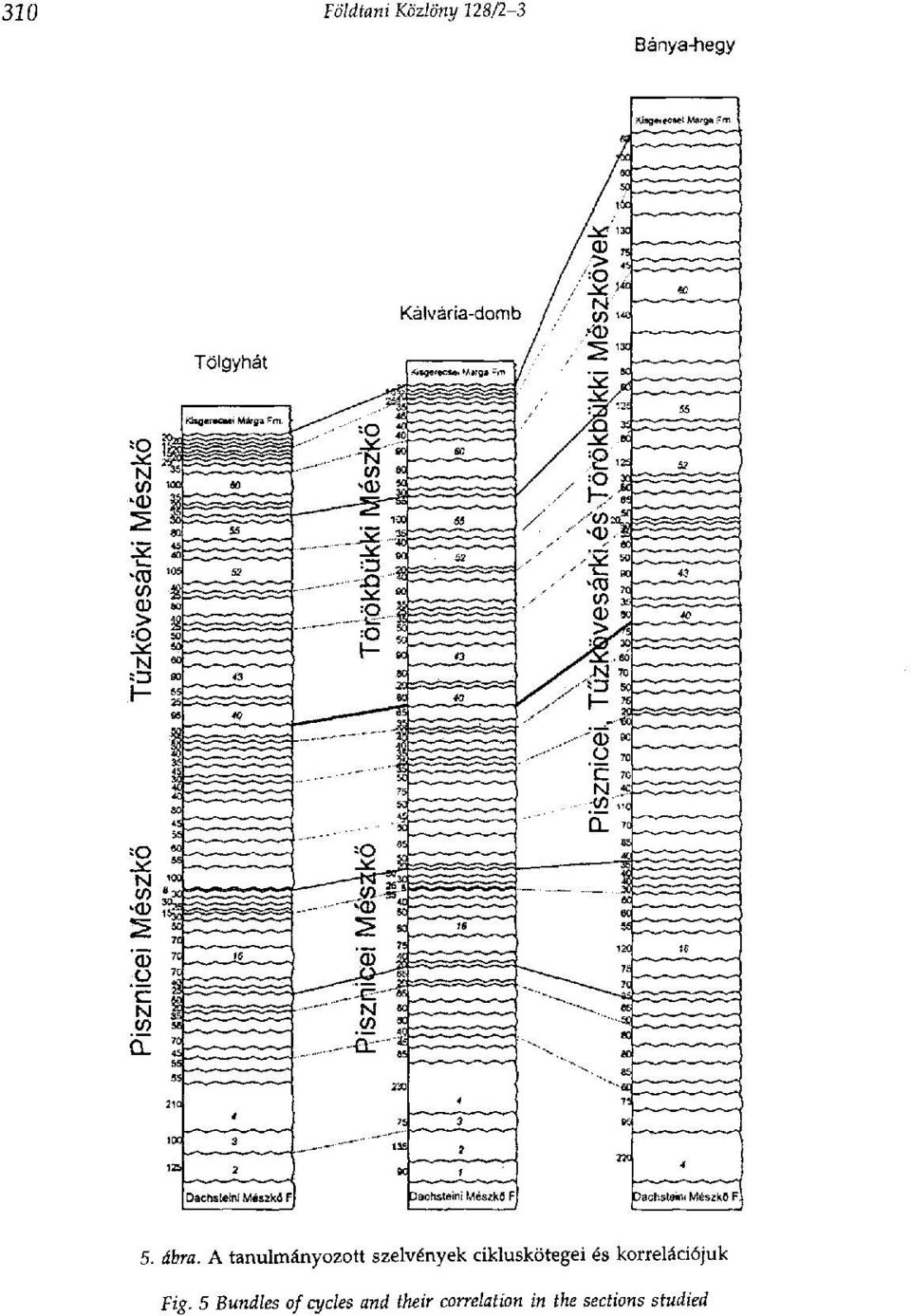 cikluskötegei és korrelációjuk Fig.