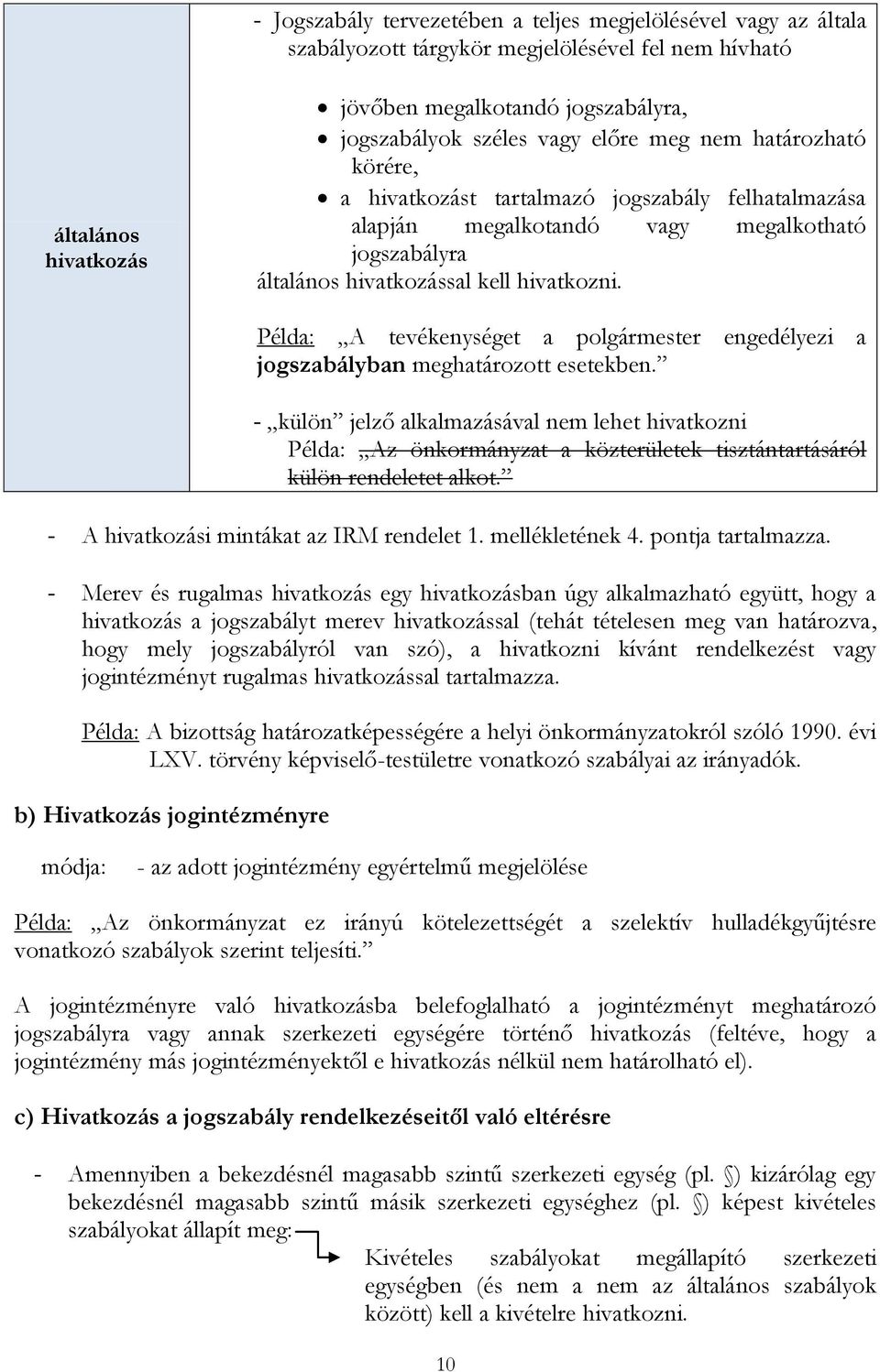 Példa: A tevékenységet a polgármester engedélyezi a jogszabályban meghatározott esetekben.