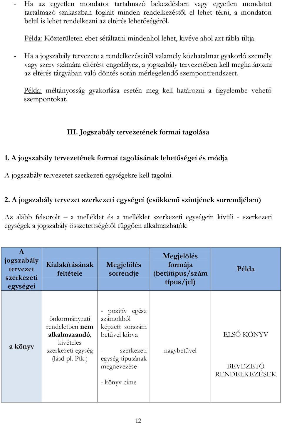 - Ha a jogszabály tervezete a rendelkezéseitől valamely közhatalmat gyakorló személy vagy szerv számára eltérést engedélyez, a jogszabály tervezetében kell meghatározni az eltérés tárgyában való