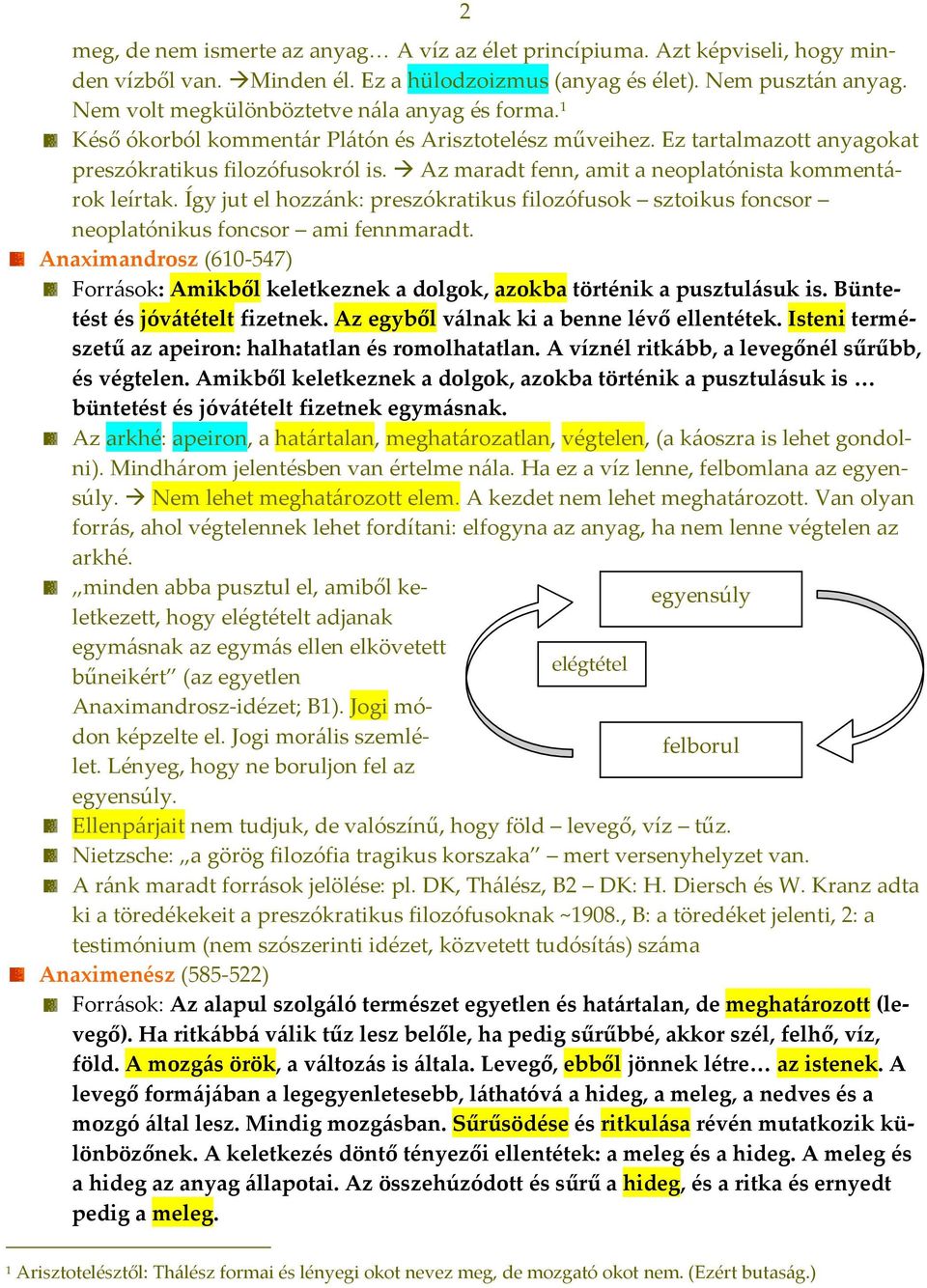 Az maradt fenn, amit a neoplatónista kommentárok leírtak. Így jut el hozzánk: preszókratikus filozófusok sztoikus foncsor neoplatónikus foncsor ami fennmaradt.