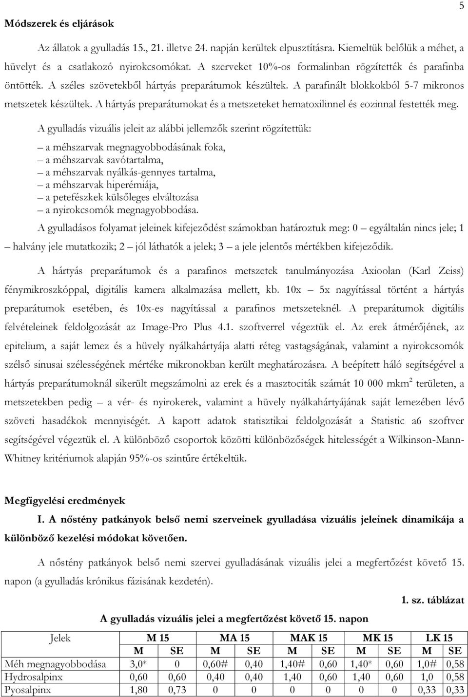 A hártyás preparátumokat és a metszeteket hematoxilinnel és eozinnal festették meg.