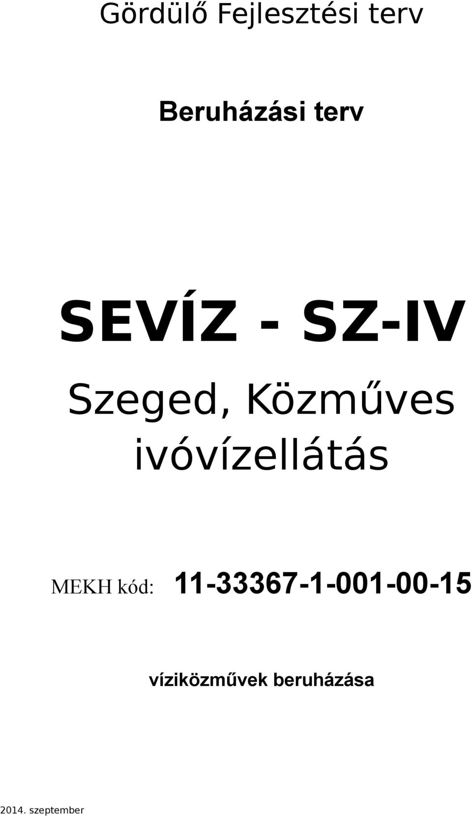 ivóvízellátás MEKH kód: