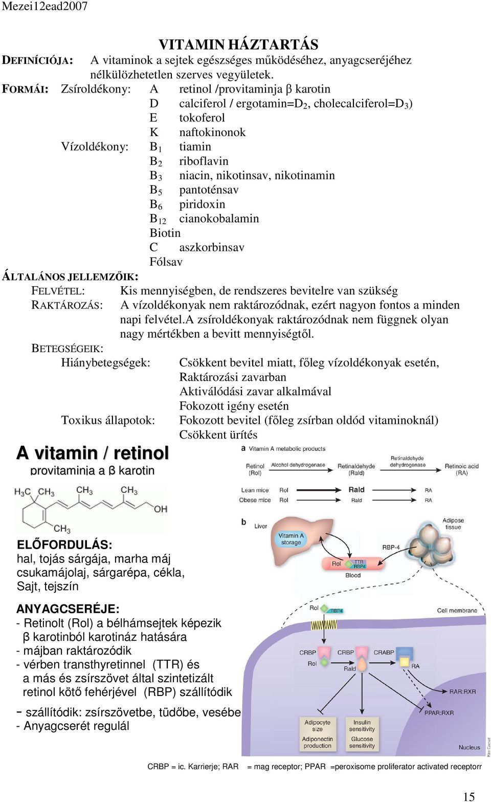 nikotinamin B 5 pantoténsav B 6 piridoxin B 12 cianokobalamin Biotin C aszkorbinsav Fólsav ÁLTALÁNOS JELLEMZŐIK: FELVÉTEL: RAKTÁROZÁS: BETEGSÉGEIK: Hiánybetegségek: Toxikus állapotok: A vitamin /