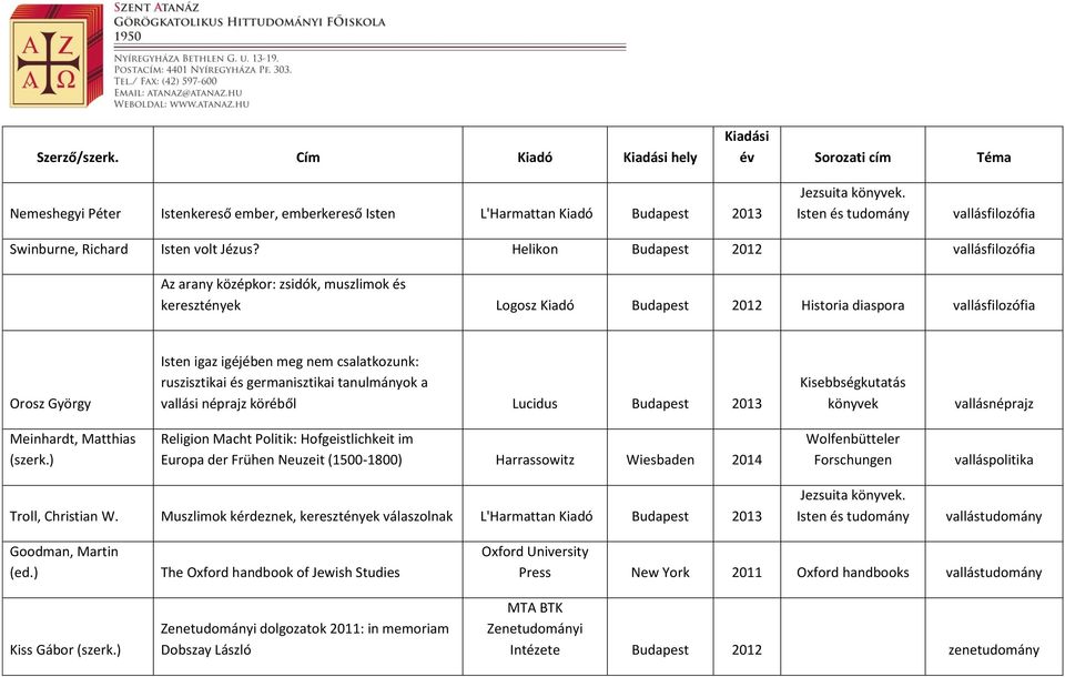 Helikon Budapest 2012 vallásfilozófia Az arany középkor: zsidók, muszlimok és keresztények Logosz Kiadó Budapest 2012 Historia diaspora vallásfilozófia Orosz György Isten igaz igéjében meg nem