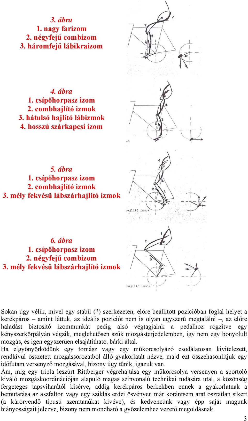 ) szerkezeten, előre beállított pozícióban foglal helyet a kerékpáros amint láttuk, az ideális pozíciót nem is olyan egyszerű megtalálni, az előre haladást biztosító izommunkát pedig alsó végtagjaink