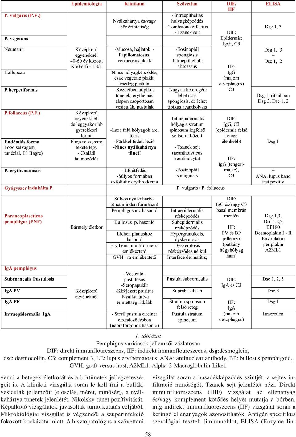 A klinikai vizsgálat során le kell írni a bullák, vesiculák jellemzôit (eloszlás, méret, minôség), a nyálkahártya tünetek jelenlétét, Nikolsky tünet pozítivitását.