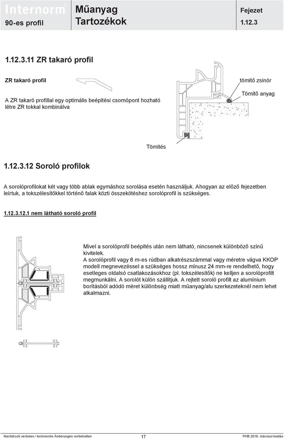 Ahogyan az előző fejezetben leírtuk, a tokszélesítőkkel történő falak közti összekötéshez sorolóprofil is szükséges..12.