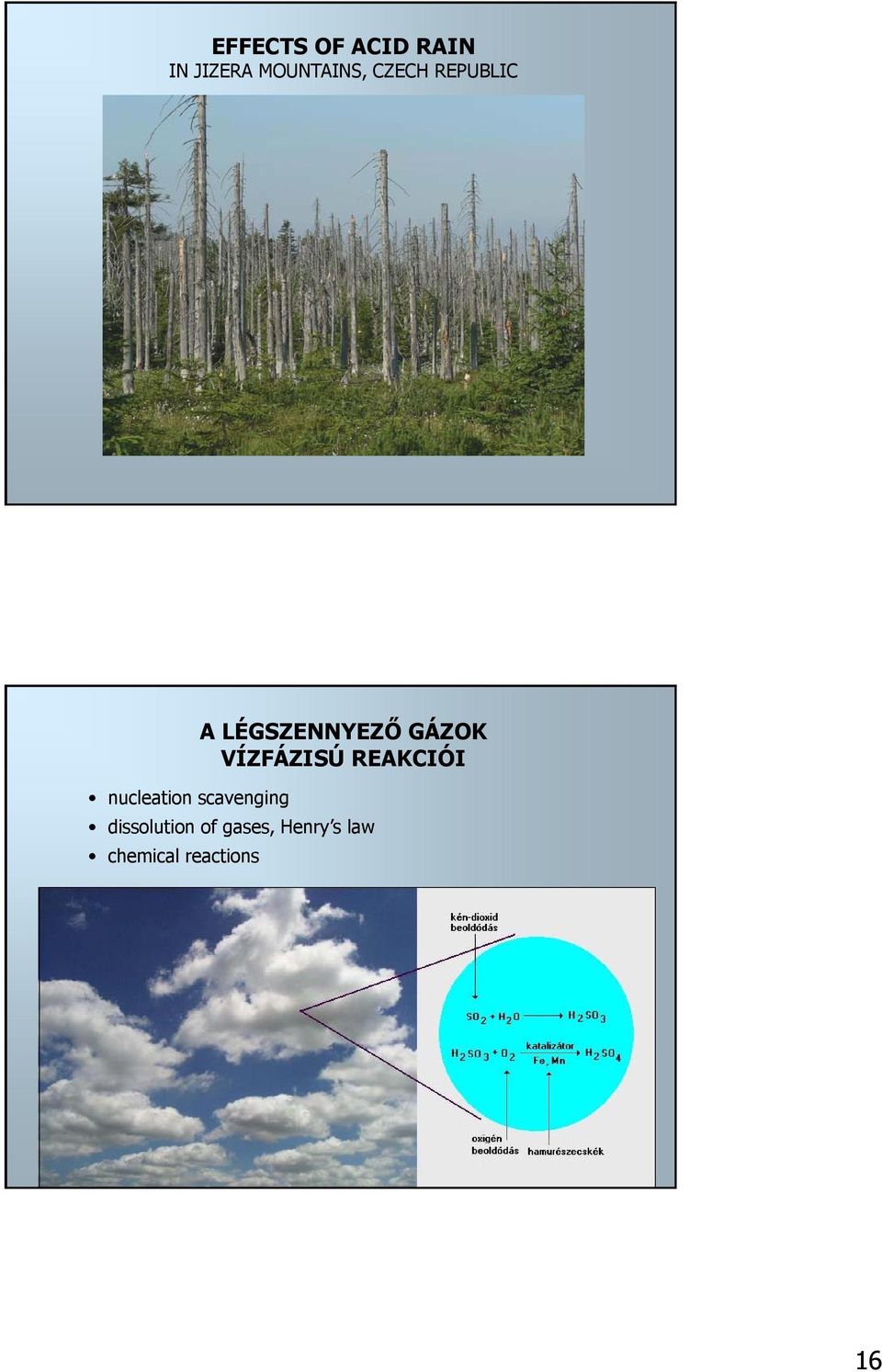 VÍZFÁZISÚ REAKCIÓI nucleation scavenging