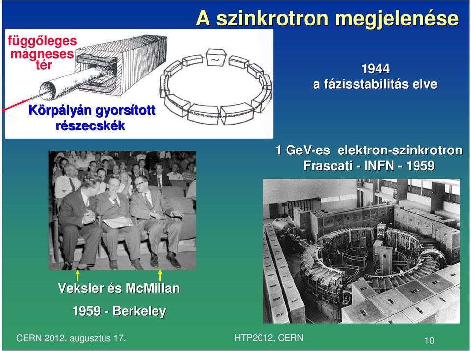 részecskék 1 GeV-es es elektron-szinkrotron Frascati - INFN -