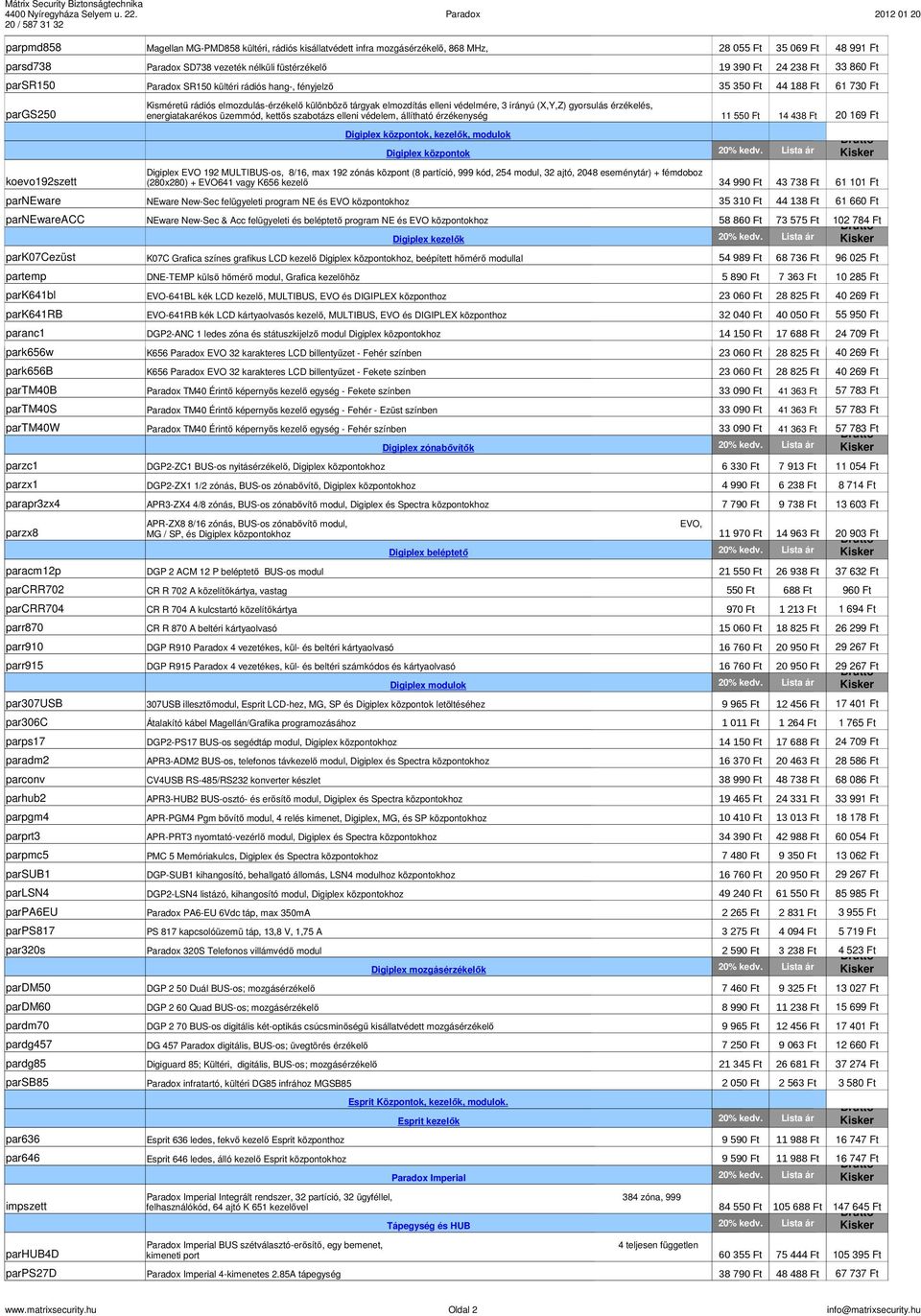 színben Paradox TM40 Érintı képernyıs kezelı egység - Fehér színben parcrr702 CR R 702 A közelítıkártya, vastag 550 Ft 688 Ft 960 Ft parcrr704 parr870 parr910 parr915 par307usb par306c parps17