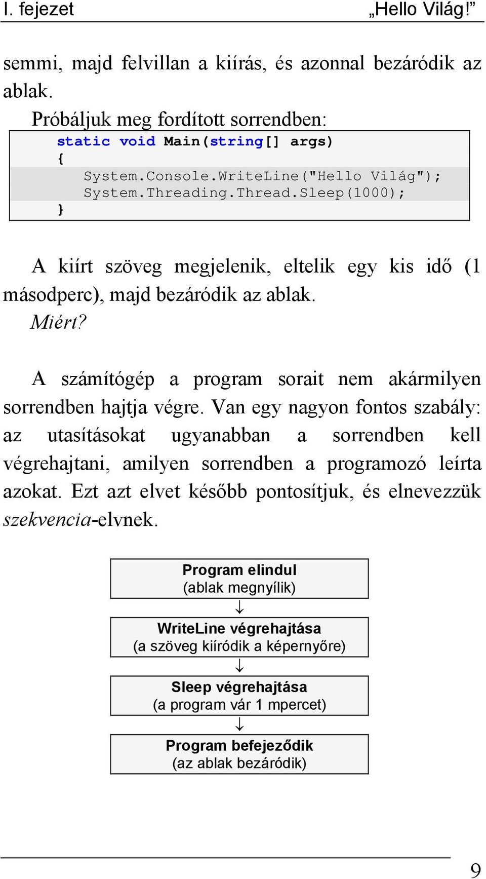 A számítógép a program sorait nem akármilyen sorrendben hajtja végre.