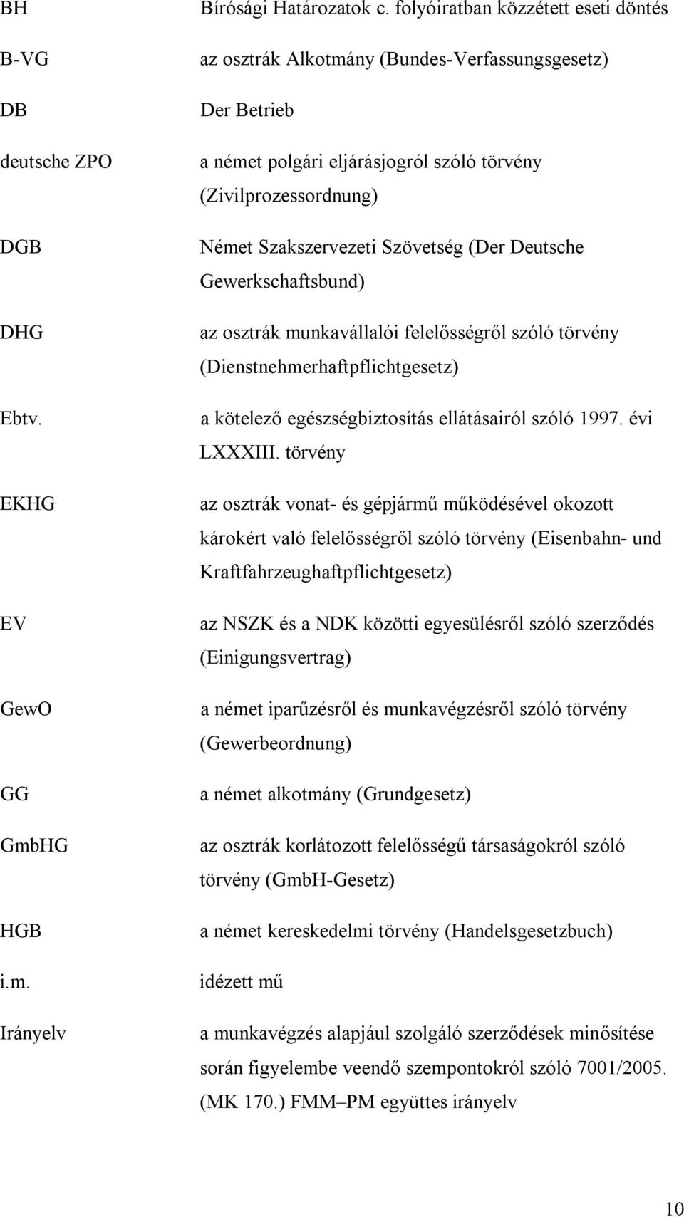 Deutsche Gewerkschaftsbund) az osztrák munkavállalói felelősségről szóló törvény (Dienstnehmerhaftpflichtgesetz) a kötelező egészségbiztosítás ellátásairól szóló 1997. évi LXXXIII.