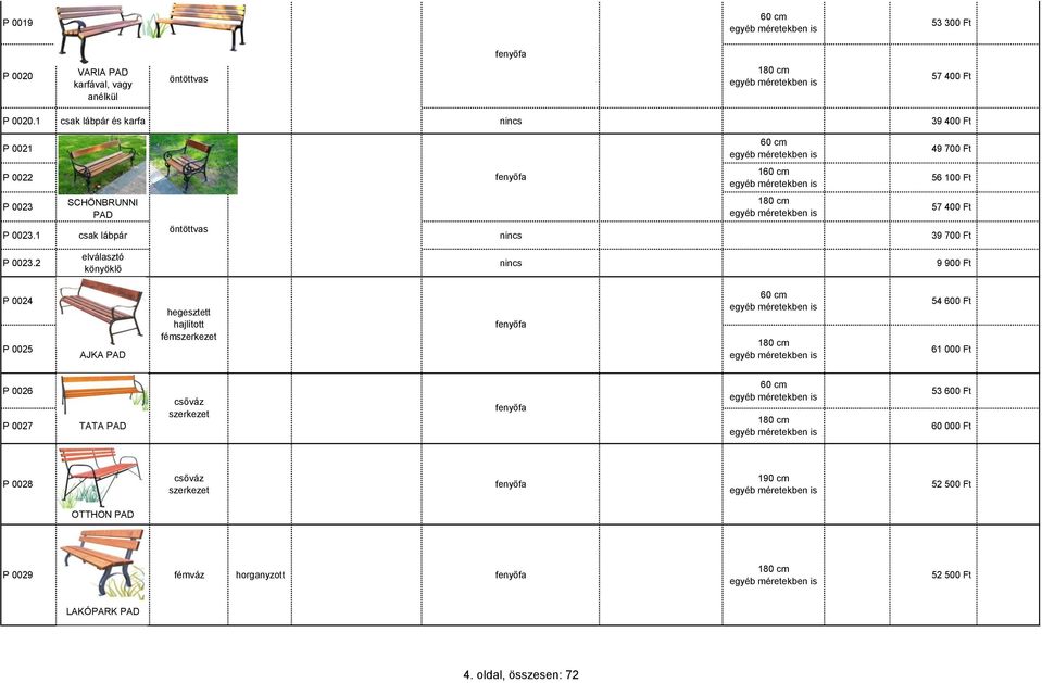 1 csak lábpár nincs 39 700 Ft fenyőfa 49 700 Ft 56 100 Ft 57 400 Ft P 0023.