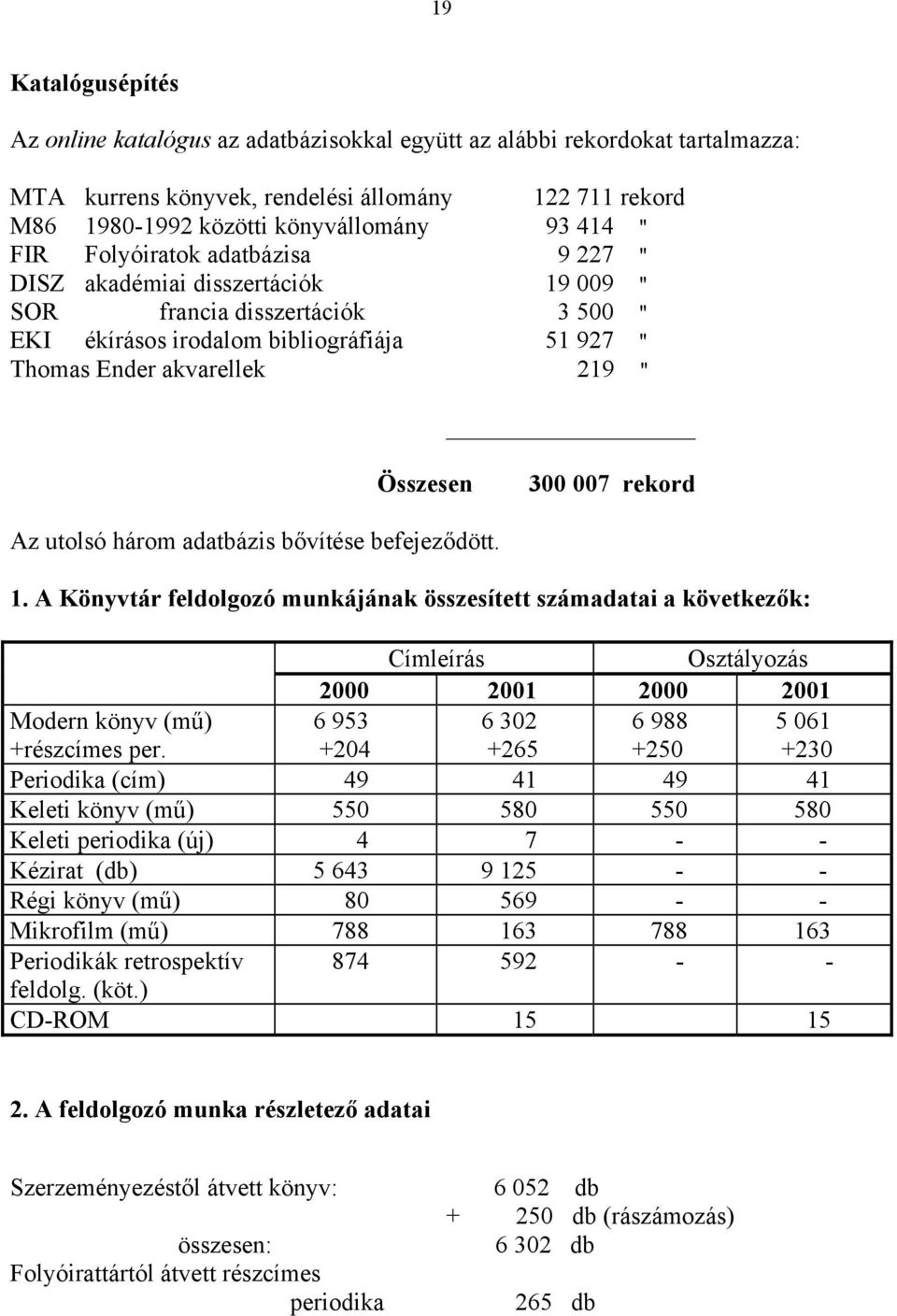 rekord Az utolsó három adatbázis bővítése befejeződött. 1.