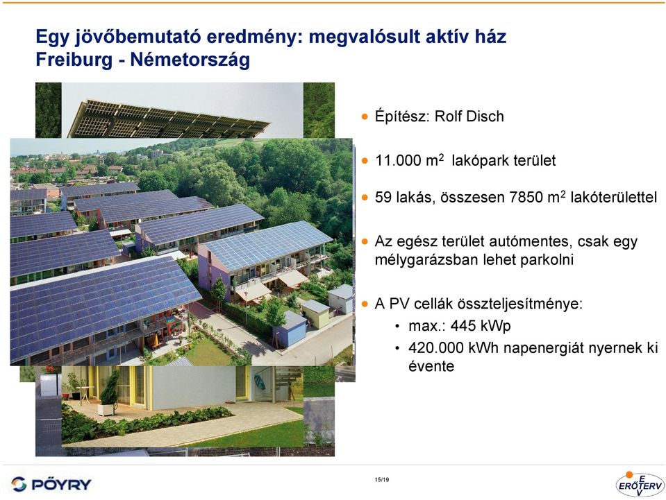 000 m 2 lakópark terület 59 lakás, összesen 7850 m 2 lakóterülettel Az egész