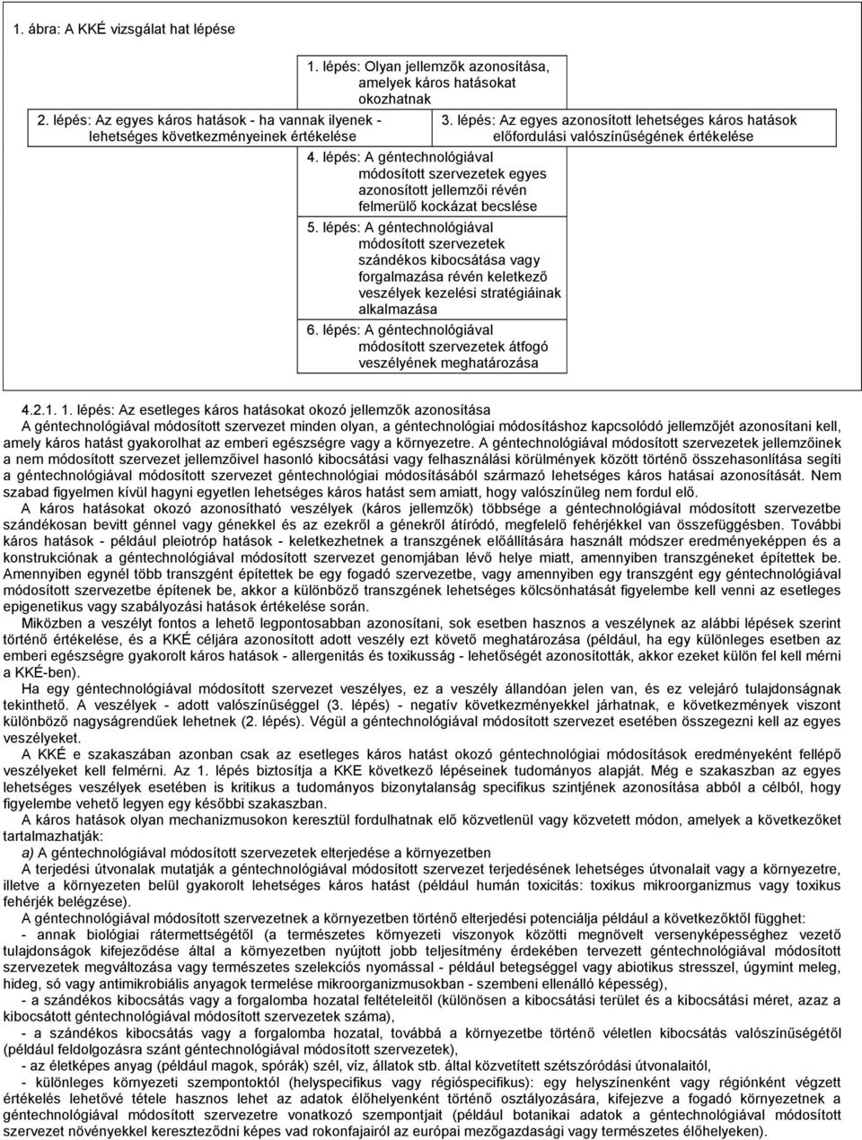 lépés: A géntechnológiával módosított szervezetek szándékos kibocsátása vagy forgalmazása révén keletkező veszélyek kezelési stratégiáinak alkalmazása 6.