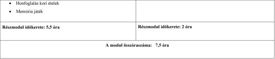 időkerete: 5,5 óra Részmodul