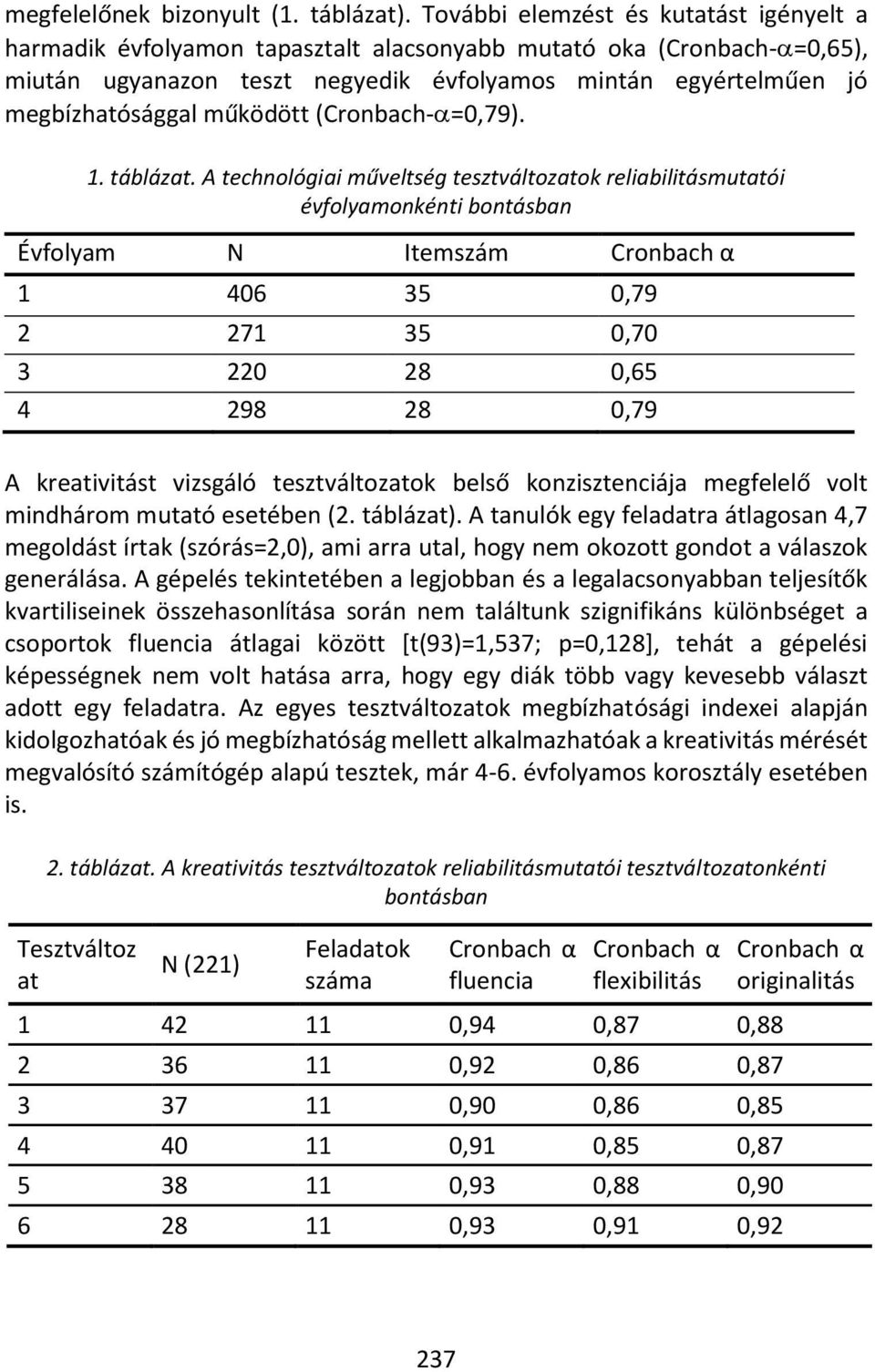 működött (Cronbach- =0,79). 1. táblázat.