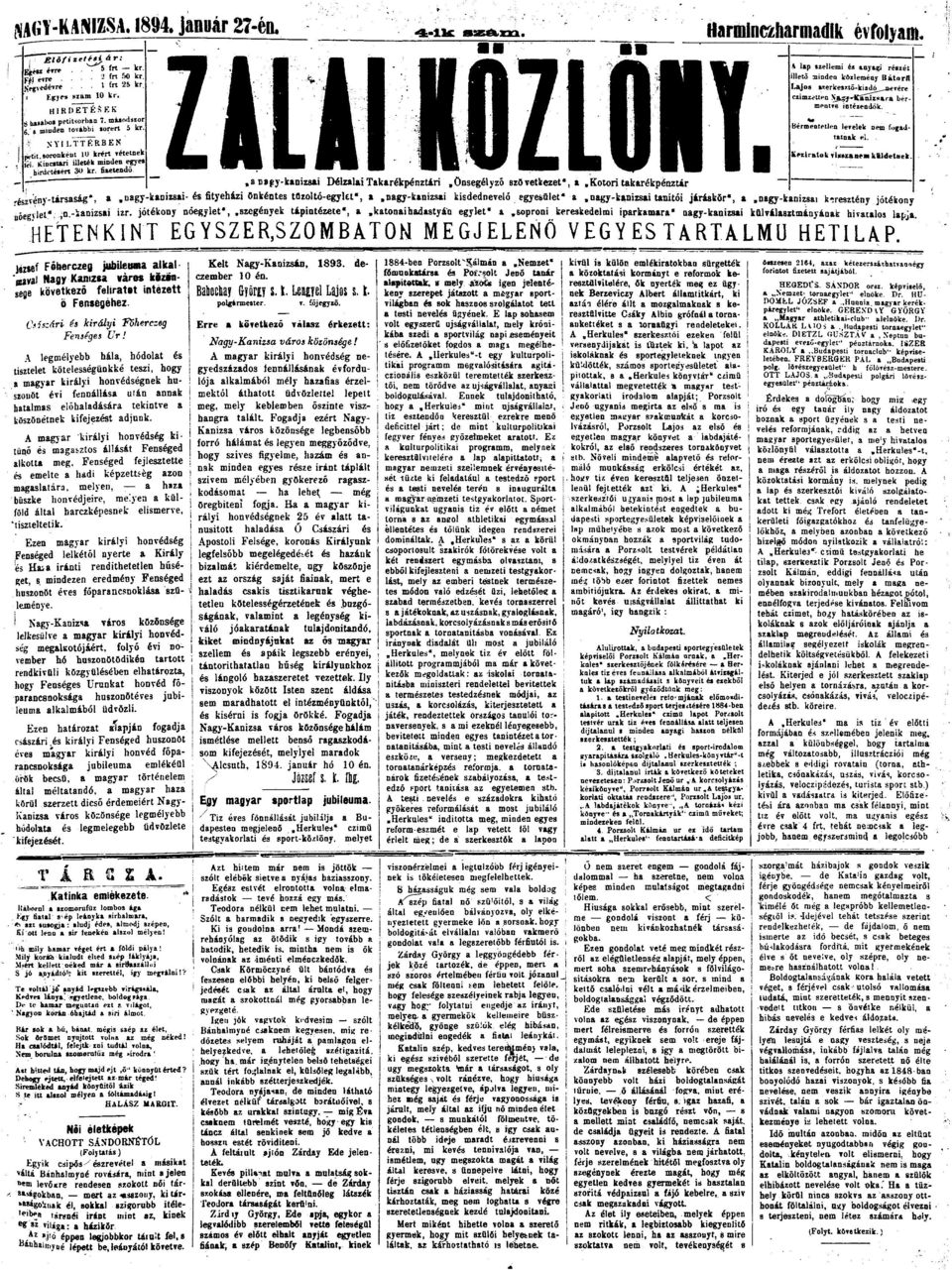 Önsegélyző szövetkezet részvény-társság*,.ngy-kdízi- és fityeházi önkéntes tűzltó-egylet",.ngy-knizsi kisdednevelő egyesölet óe&vlet* n-inizsi izr. jótékny nőegylet*,.