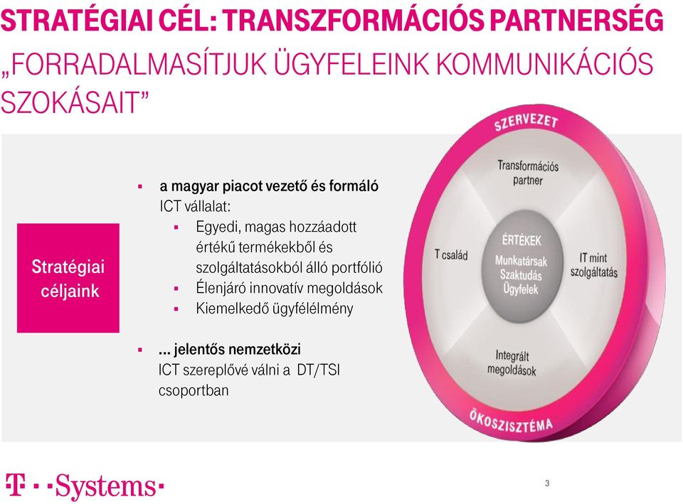 magas hozzáadott értékű termékekből és szolgáltatásokból álló portfólió Élenjáró