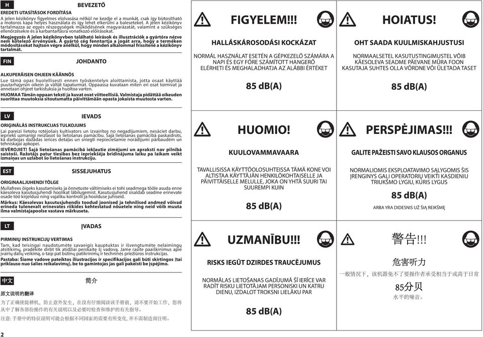 Megjegyzés A jelen kézikönyvben található leírások és illusztrációk a gyártóra nézve nem kötelező érvényűek.