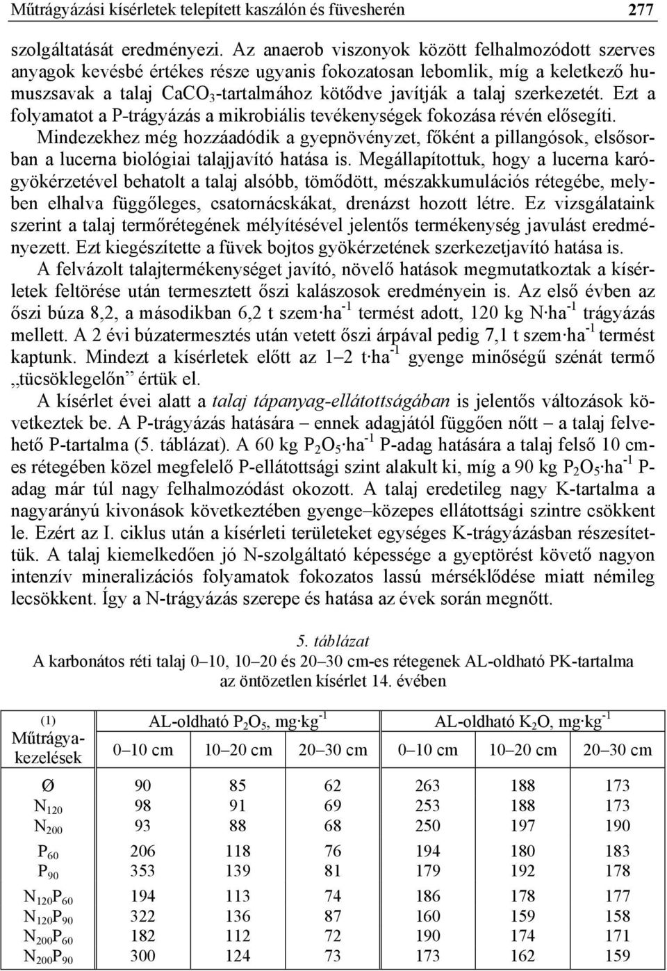 szerkezetét. Ezt a folyamatot a P-trágyázás a mikrobiális tevékenységek fokozása révén elősegíti.