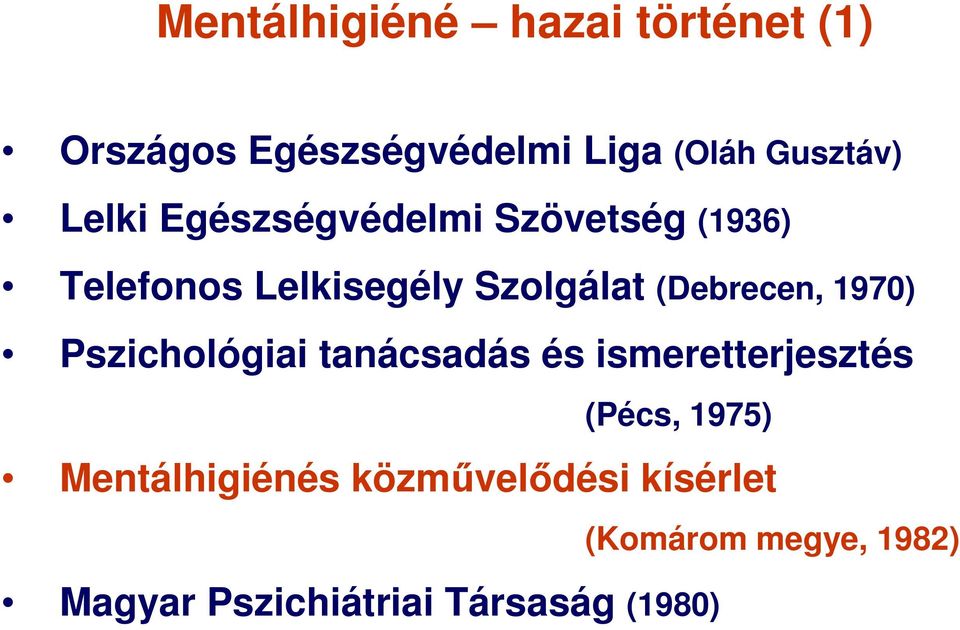 (Debrecen, 1970) Pszichológiai tanácsadás és ismeretterjesztés (Pécs, 1975)
