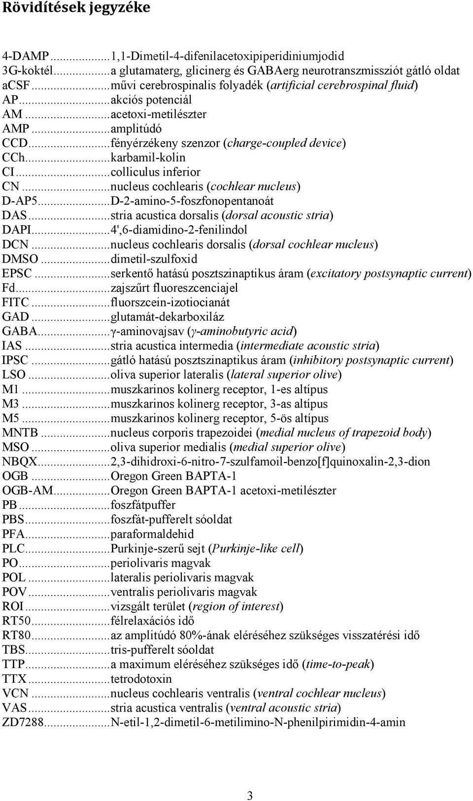 .. karbamil-kolin CI... colliculus inferior CN... nucleus cochlearis (cochlear nucleus) D-AP5... D-2-amino-5-foszfonopentanoát DAS... stria acustica dorsalis (dorsal acoustic stria) DAPI.