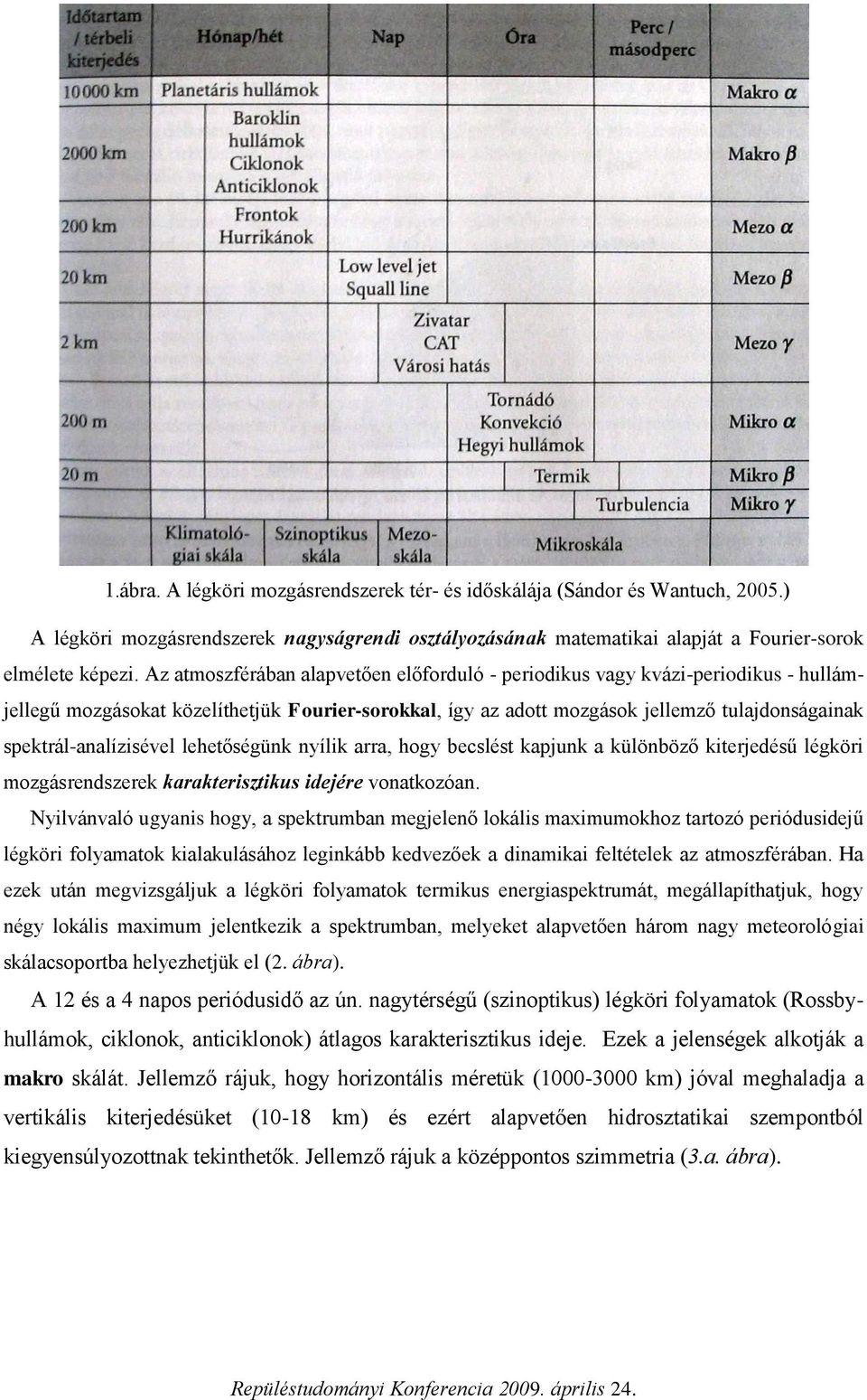 spektrál-analízisével lehetőségünk nyílik arra, hogy becslést kapjunk a különböző kiterjedésű légköri mozgásrendszerek karakterisztikus idejére vonatkozóan.