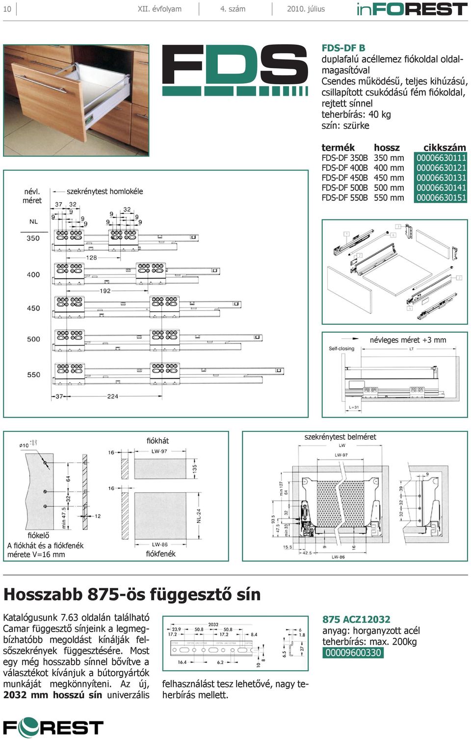 szürke termék hossz cikkszám FDS-DF 350B 350 mm 00006630111 FDS-DF 400B 400 mm 00006630121 FDS-DF 450B 450 mm 00006630131 FDS-DF 500B 500 mm 00006630141 FDS-DF 550B 550 mm 00006630151 névleges méret